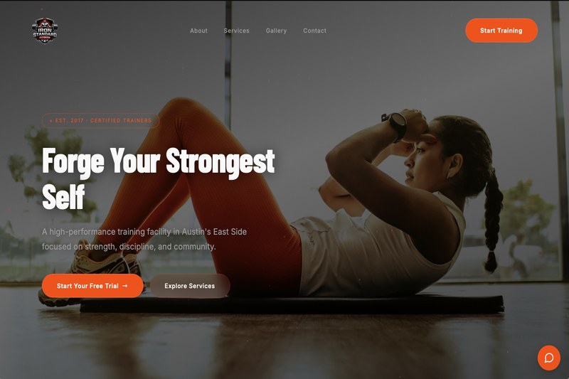 Iron Standard Fitness website