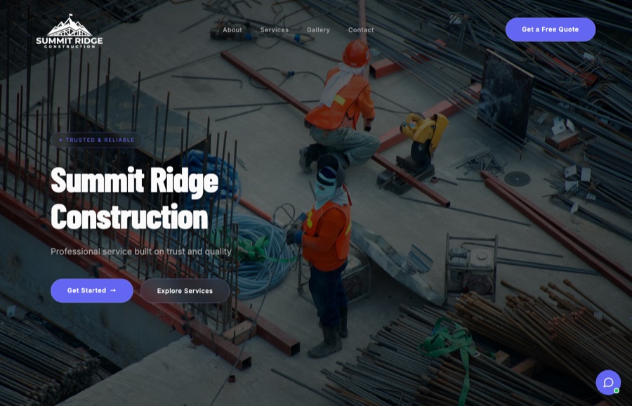 Summit Ridge Construction website